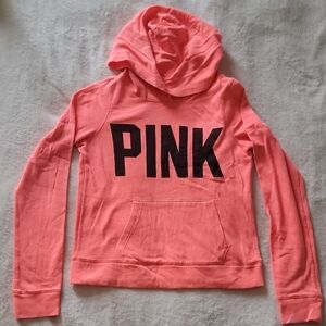 Pink Hoodie with Black Lettering